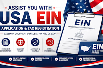assist you with USA ein application and tax registration