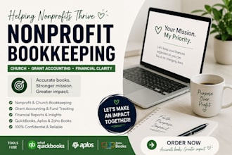 do nonprofit bookkeeping, church, grant accounting, on quickbooks aplos, zoho
