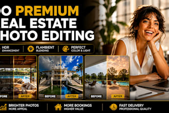 do premium real estate photo editing and hdr blending
