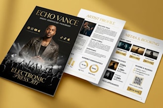 design electronic press kit, artist epk, media kit, press kit, one sheet, dj epk