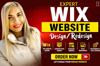 design, redesign luxury wix website development, landing page booking website