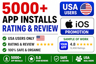mobile app rating review, 5000 user app install rating review, IOS promotion app