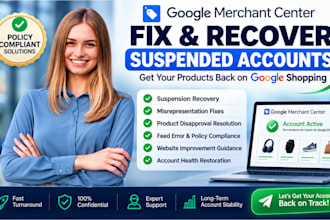 fix google merchant center suspension and misrepresntation