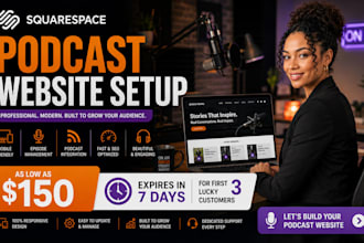 build squarespace podcast website setup and provide squarespace help