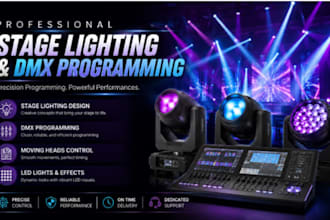 design professional stage lighting and dmx programming moving heads led lights