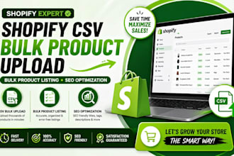 do shopify csv bulk product upload, bulk product listing, seo optimization