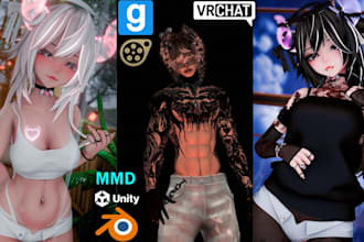 edit, fix, rig vrchat model, warudo, vseeface, vtuber avatar, vrm, mmd, gmod