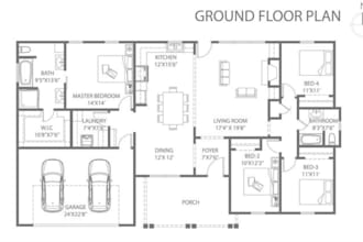 create architectural 2d floor plans for homes and apartments