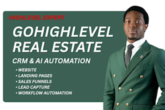ghl realestate CRM landing page funnel website lead gen workflow automation