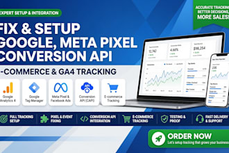 setup google meta pixel, conversion API, event tag manager tracking facebook ads