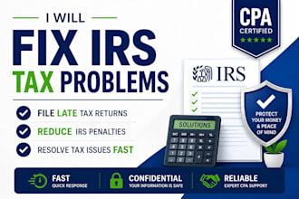 fix irs tax problems, file late returns and reduce penalties as a CPA