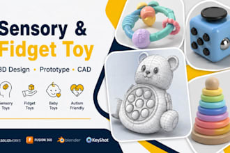 design sensory toy, fidget toy, baby toy, autism toy, 3d cad product prototype