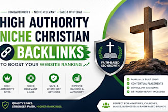 build high authority niche christians backlinks to boost your website ranking