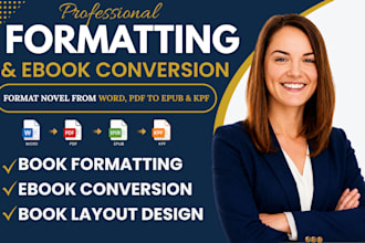 format and convert your book to epub, kpf for KDP and ingramspark
