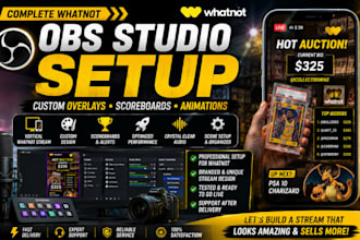 setup whatnot obs studio with custom overlays scoreboards and animations