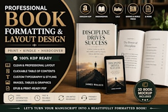 book formatting and layout design for print and ebook