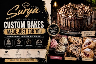 bake custom cakes, cupcakes, pastries, and delicious desserts