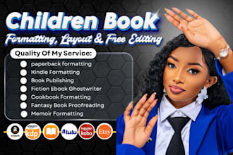 do children book formatting for amazon, ebook formatting, paperback formatting
