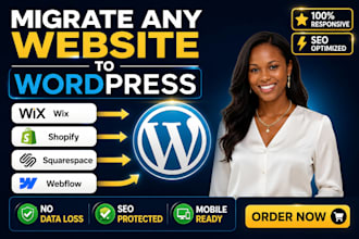 migrate wix, shopify, webflow or squarespace to wordpress