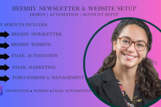 setup beehiiv newsletter, beehiiv website, landing page, and automation