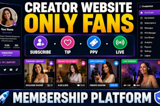 create a creator subscription website with tips, pay per view, live streaming