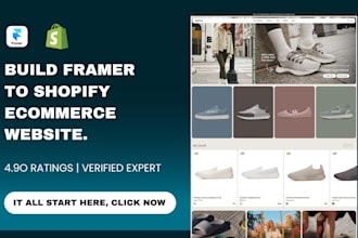design framer landing page ecommerce shopify website