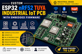 design custom esp32 nrf52 tuya industrial iot pcb with embedded firmware