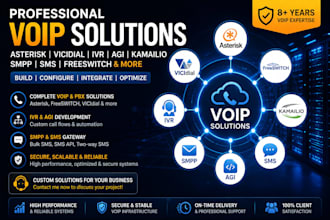 develop voip asterisks, vicidial, IVR, agi, kamailio, smpp, SMS, call freeswitch