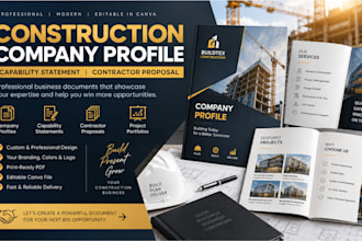 design a construction company profile, capability statement or contractor