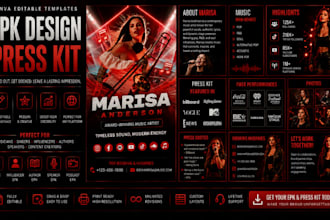design clickable link epk, artist media kit,  dj press kit,  music press speaker
