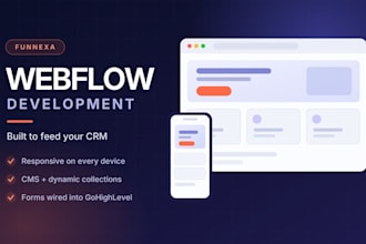 design, develop a responsive webflow website, figma to webflow, CRM integration