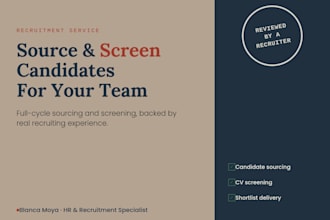 source and screen candidates for your company