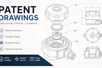 design clean patent figures technical illustrations