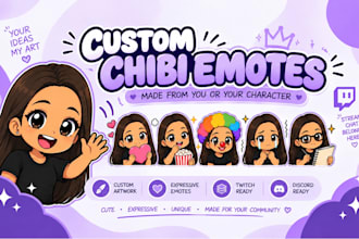 draw custom chibi emotes for twitch and discord