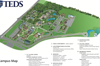 design custom campus map, university map, and wayfinding plan, map illustration