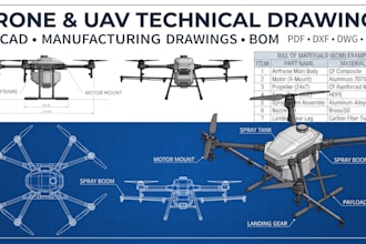 create professional 2d engineering drawings and bom for your drone uav design