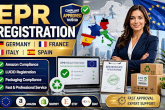 handle epr registration, lucid compliance for germany, france, italy, and spain