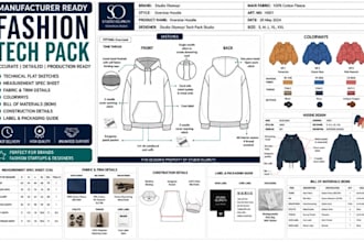 create manufacturer ready fashion tech pack