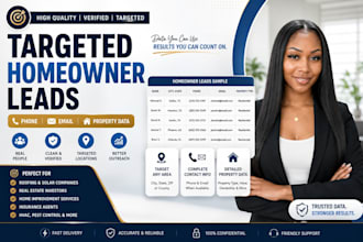 build targeted homeowner leads with phone, email and property data