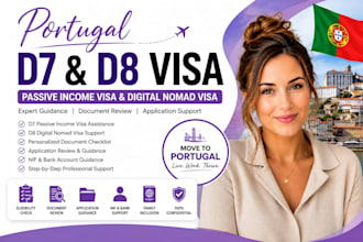 help you apply for portugal d7 visa and portugal d8 digital nomad visa