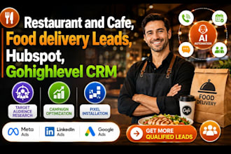 generate restaurant and cafe leads with hubspot, gohighlevel crm, ai call
