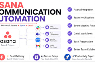 integrate asana with slack microsoft teams zoom gmail for communication