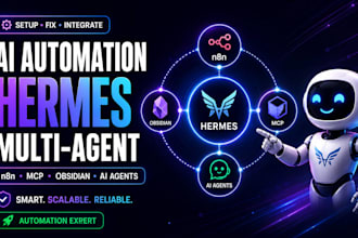 setup fix hermes multi agent n8n automation mcp obsidian second brain jarvis ai