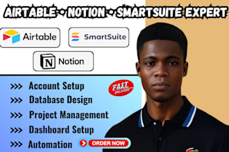 setup airtable database airtable CRM automation notion workspace smartsuite