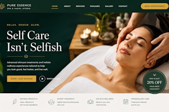 build squarespace spa center website facial studio website wellness website