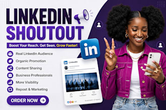 share repost your content with linkedin 254k audience shoutout website promote