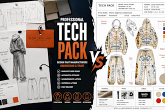 create a fashion tech pack for clothing manufacturers and streetwear brands