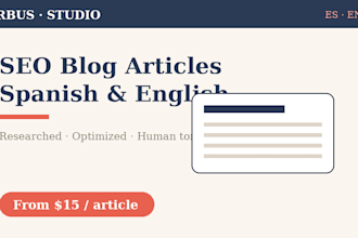 write SEO blog articles in spanish or english