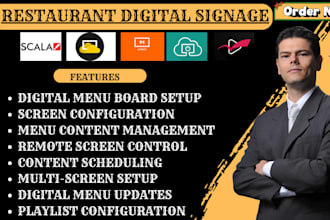 set up restaurant digital signage and digital menu boards
