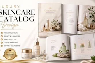 design a luxury product catalog for your skincare or beauty brand